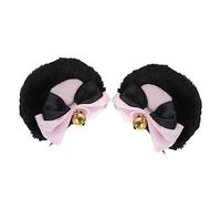 MUCKLILY Bear Ear Hair Clips with Bow Adorable Cute Hairpin for Women Festival Cosplay Halloween Christmas Party Hair Accessories Gift