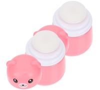 MUCKLILY Bear Shaped Powder Puff Box 2Pcs Large Capacity Loose Powder Bottle Sponge for Boys and Girls Skin and Cosmetic Use Summer Portable