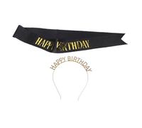 MUCKLILY Birthday Crown Headband Happy Birthday Sash Elegant Hair Decor Rhinestone Headband for Women Party Decorations Girl Hair Decor Celebrations