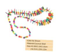 MUCKLILY Bohemian Beaded Statement Necklace for Women Long Colorful Coconut Shell Beads Pendant Jewelry Vacation Gift for Girlfriend Wife Mom