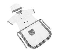 MUCKLILY Boys and Girls Chef Costume Set Toddler Apron and Chef Hat for Role Play Funny Kitchen Baking Outfit for Boys and Girls for Dress Up Cooking and Performance