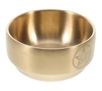 MUCKLILY Brass Pentagram Offering Bowl with Craftsmanship and Multifunctional Use for Home Altar and Pagan Ritual Decoration in Golden Colour