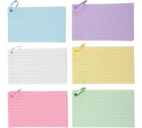 MUCKLILY Cards with Rings Portable Index Cards Lightweight Paper Notepad Assorted Colour Fashionable Design for Travel and Vacations