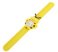 MUCKLILY Cartoon Bee Kids Wristwatch with Band, Dial for Birthday | Silicone Slap Band, Precise Timekeeping, Yellow Bee Decor, School Season Decor for Elementary Students Outdoors Random Style