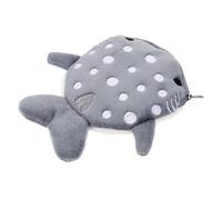 MUCKLILY Cartoon Shark Plush Coin Purse Cute Kawaii Wallet for Keys Items Portable Zipper Bag for Adults Adorable Travel Accessory Grey