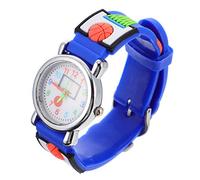 MUCKLILY Cartoon Watch with Basketball Pattern Fun Analog Teaching Wristwatch for Boys for Sports Fashion
