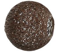 MUCKLILY Chic Rattan Ball Lampshade Deep Coffee Color Simple Indoor Lamp Cover for Table Ceiling Floor Lights Warm Decorative Sphere Shade for Living Bedroom Study Office