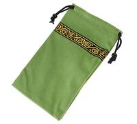 MUCKLILY Chic Tarot Card Bag Velvet Drawstring Storage Pouch for Tarot Cards Playing Cards Game Accessories Lightweight Portable Travel Organizer Green