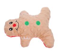 MUCKLILY Christmas Dog Gingerbread Man Plush Squeaky Chew-resistant for Small and Medium Puppies, Gently Cleaning Teeth, for Holidays and Family Celebrations