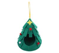 MUCKLILY Christmas Tree Felt Bird Nest House for Mouse and Ferret, Safe and Comfortable Hideout with Easy to Clean Design, Decorative Green Small Animal Home for Indoor and Outdoor Use