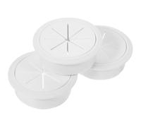 MUCKLILY Cord Hole Plug and Desktop Cable Hole Cover for Wire Management 3 Pack Plastic Desk Grommet for Office Computer Table with Modern round Design for Home Workspace Organization