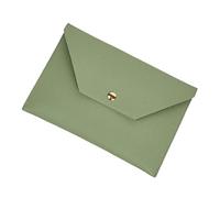 MUCKLILY Cosmetic Bag and Cash Envelope Wallet Large Capacity Green Dual-Sided Leather Makeup Pouch for Women with Lipstick and Brush Storage for Travel and Daily Use