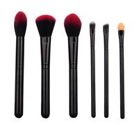 MUCKLILY Cosmetic Brush Set 6Pcs Plastic Handle and Artificial Fiber Bristles Silky Touch Portable Makeup Brushes Highlighter and Foundation Application Stylish Essential Beauty Tool