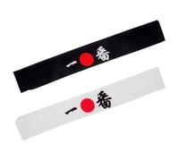 MUCKLILY Cotton Japanese Headbands 2pcs for Chef and Karate Use, Breathable and Non-Slip Hairbands Suitable for Men Women and Boys and