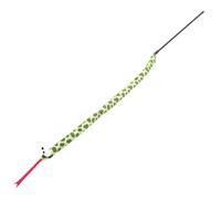 MUCKLILY Creative Green Snake Plush Cat Teaser with Built-in Rattling Paper for Interactive Playtime, Multifunctional Cat Fishing Stick Suitable for Kitten Indoor Entertainment