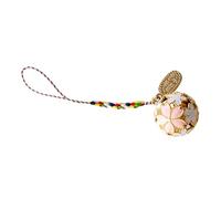 MUCKLILY Creative Japanese Style Hanging Pendant Bell Set Pink Brass Cherry Blossom Bells for Car Home Decor Keychain Accessories Versatile Craft Lucky