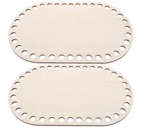 MUCKLILY Crochet Basket Bases Beige 2pcs Wooden Strong and Not Easily Broken Creative Shape for Knitting Bag and Basket Weaving