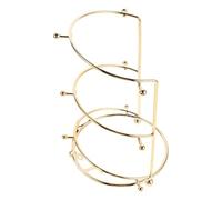 MUCKLILY Crown Display Stand 2-tier Metal Golden Tiara Headband Holder with Slots, Double-layer Hair Accessory Organizer for Women, Dressing Mirrors and Wedding Stores
