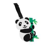 MUCKLILY Cute Panda Shape Silicone Luggage Tags Lightweight Travel Suitcase Labels for Family and Friends Compact Cartoon Design Id Tags for Cruise and Checked Bags