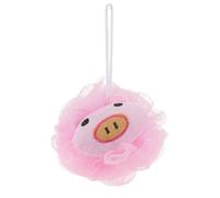 MUCKLILY Cute Pink Pig Boys and Girls Bath Sponge Ball, Large Soft Exfoliating Loofah for Children, Portable Shower Puff for Gentle Skin Cleaning and Fun Bathing Experience