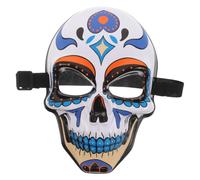 MUCKLILY Day of Dead Mask Adult Skeleton Carnival Mask Halloween Season | Plastic Full Face Design, Adjustable Elastic Band, Breathable Fit, Adults for Masquerade Party and Theater