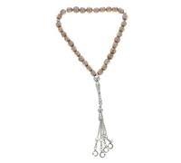 MUCKLILY Delicate Purple Glass Islamic Rosary Beads String for Prayer and Daily Neck Decoration Comfortable Safe Material Practical Religious Worship Accessory