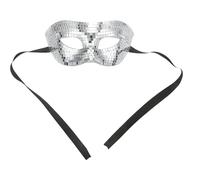 MUCKLILY Disco Ball Half Face with Silver Glitter Mirror Surface, Retro Fancy Party Costume Accessory for Women and Men, Suitable for New Year Dance and Dj Stage Events