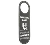 MUCKLILY Do Not Disturb Washroom Hanger Sign Double Sides Door Hanger 7.5x3.5inch Pu Leather Practical Easy to Hang Modern Simple Style for Restaurant and Club Washroom Door