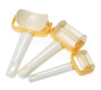 MUCKLILY Dough Cutting Tool for Fondant and Cookie, Plastic Biscuit Cutter, Large Wave Shape, 3Pcs Set, Easy to Store