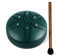 MUCKLILY Ethereal Drum Small Tongue Drum 6 Note Carbon Steel Green Portable Percussion Instrument for Music Enlightenment and Party Shows