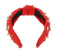 MUCKLILY Fashionable Knotted Wide Headband for Women Girls Pearl Decor Headband Hair Accessory Soft and Comfortable for Everyday Wear