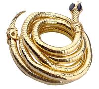 MUCKLILY Flexible Bendable Snake Bangle Bracelet for Women, Golden Alloy Material Sturdy Construction, Chic Snake Accessory for Fashion and Casual Wear