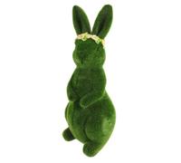 MUCKLILY Flocked Bunny Rabbit Statue for Courtyard Easter Seasonal Decor