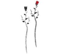 MUCKLILY Flower Hair Sticks 2pcs Rose Design Metal Hair Pins for Women’s Chignon Hairstyles Sturdy Alloy