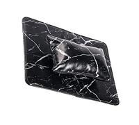 MUCKLILY Foldable Black Marble Nail Art Hand Rest Cushion Soft Manicure Pillow with Supportive Wrist Pad for Professional Nail Salon Use and Portable Home Manicure
