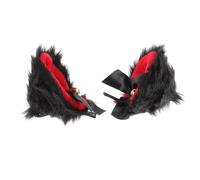 MUCKLILY Furry Cat Ears Hair Clips Plush Animal Hairpin for Halloween Cosplay Costume Skin-friendly Cat Ear Accessories for Women and Adults