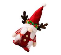MUCKLILY Gnome Ornaments Christmas Deer Antler Hat Figurine, Non-woven Fabric and Cotton, Red, Tabletop Centrepiece for Home Decoration,