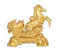 MUCKLILY Gold Horse Figurine Feng Shui Wealth Ornament Chinese Zodiac Mascot for Home Office Decor 3.15X3.3X0.8 Inches Lucky Gift for 2026 New Year