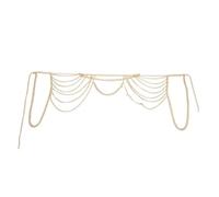 MUCKLILY Gold Metal Tassel Shoulder Chain Jewelry for Women Lightweight Multi-layer Body Chain Resisting Deformation for Festive Celebrations and Parties