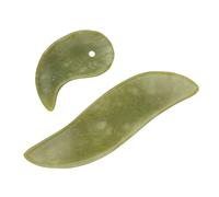 MUCKLILY Gua Sha Tool Jade Facial Massager 2Pcs Natural Jade Face Massage Plate for Promoting Blood Circulation and Relaxing Facial Muscles at Home Or Spa