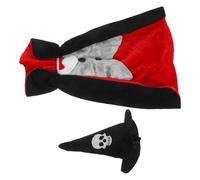 MUCKLILY Halloween Wine Bottle Cover Set in Black Flannel, Spooky Cape and Hat Design, Versatile Wine Bottle Decoration for Halloween Party Supplies and Home Table Ornament