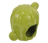 MUCKLILY Hamster Nest Ceramic Hamster House Cooling Sleep Quality Cactus Shape Light Green Summer Small Pet Hideout for People Who Keep Small Pets