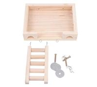 MUCKLILY Hamster Playing Platform Hamster Climbing Ladder Easy to Install Rounded Edge Wood Small Size for DIY Habitat Cage