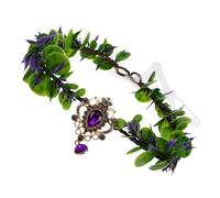 MUCKLILY Handmade Boho Fairy Headpiece V-shaped Floral Forehead Chain Bridal Crown for Wedding Photography Parties with Nature-inspired Twig Design