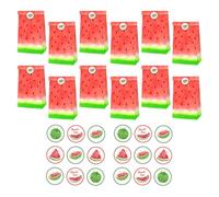 MUCKLILY Hawaiian Party Three-dimensional Cutting Paper Material Paper Candy Bags with Watermelon Pattern Printing Not Easy to Fall, for Family Parties and Restaurant Food Packing