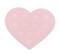 MUCKLILY Heart-Shaped Glass Eyelash Extension Stand Lash Grafting Holder Pad for False Lash Glue Professional Planting Eyelash Plates for Salon and Home Use Pink