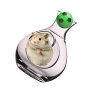 MUCKLILY Heat Dissipation Glass Hamster Nest with Small Hole Entrance for Hamsters and Hedgehogs, Dual-use Heat Cooling Pet House in White, for Desktop and Flower Raising