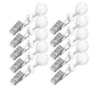 MUCKLILY Heavy Crystal Tablecloth Weights to Prevent Falling 12pcs with Metal Clips Decorative Teardrop Design Suitable for Tablecloths and Banners at Home and Hotel