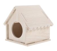MUCKLILY Hideout Material Animal Wooden, and for Hamsters Wood Rats Small Hamster Beige Natural Mini with Platform for Rest and Eat Bed Cage Guinea Pig Chinchilla