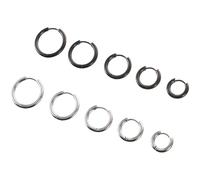 MUCKLILY Hoop Earrings Simple Delicate Design for Women Titanium Steel 10pcs Lightweight Comfortable Minimalist Style for Attending Parties and Birthday Party